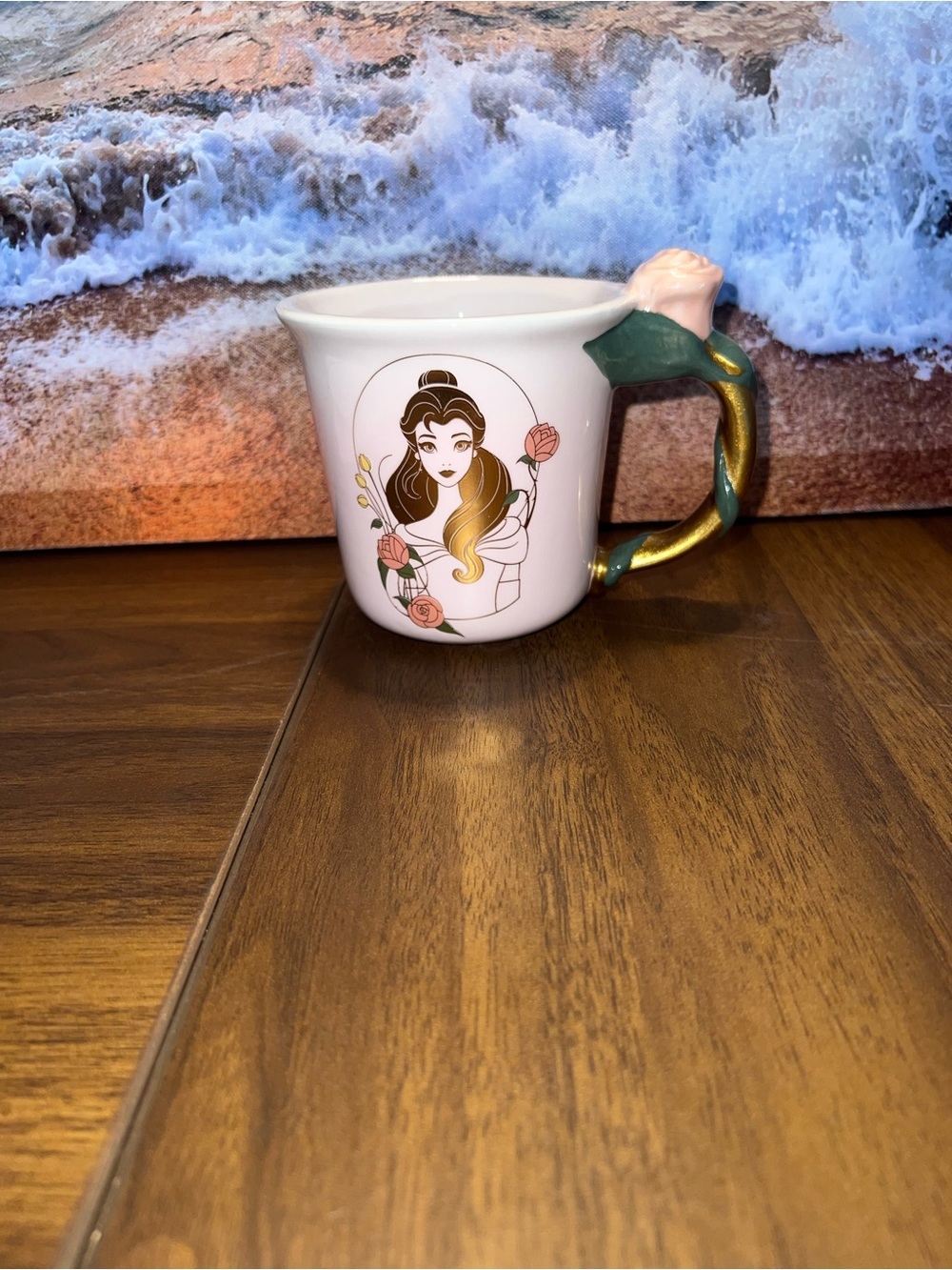 Disney Pink Mug with Gold and Teal Handle